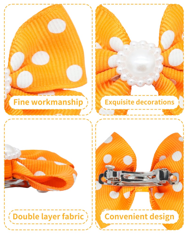 PET SHOW 10Pcs 2" Dot Small Dogs Hair Bows with French Clips Yorkie Bowknot Barrette Clips for Medium Dogs Pet Topknot Cat Grooming Hair Accessories - Image 3